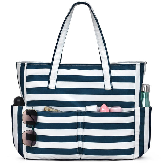 Beach Bags for Women, Beach Tote Bag Waterproof Sandproof Swim Pool Bag Large Capacity Beach Bag with Wet Pocket