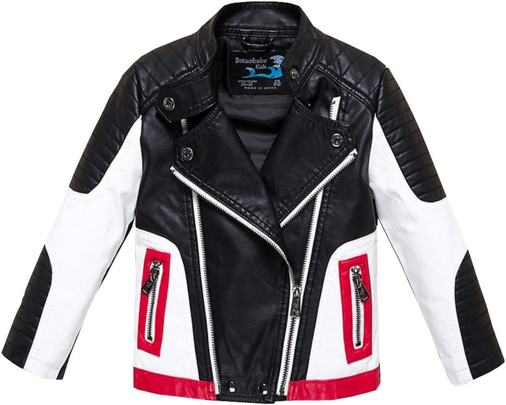 Boys Leather Motorcycle Pilot Jackets Toddler Coats