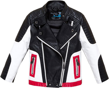 Boys Leather Motorcycle Pilot Jackets Toddler Coats